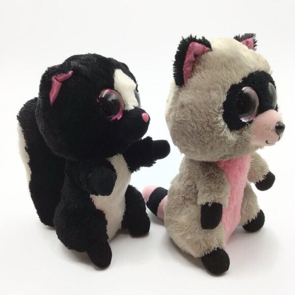 Ty Beanie Boos Forest Animals Rocco Bandit Racoon Fay Fox Flora Skunk Woodland - Picture 11 of 14